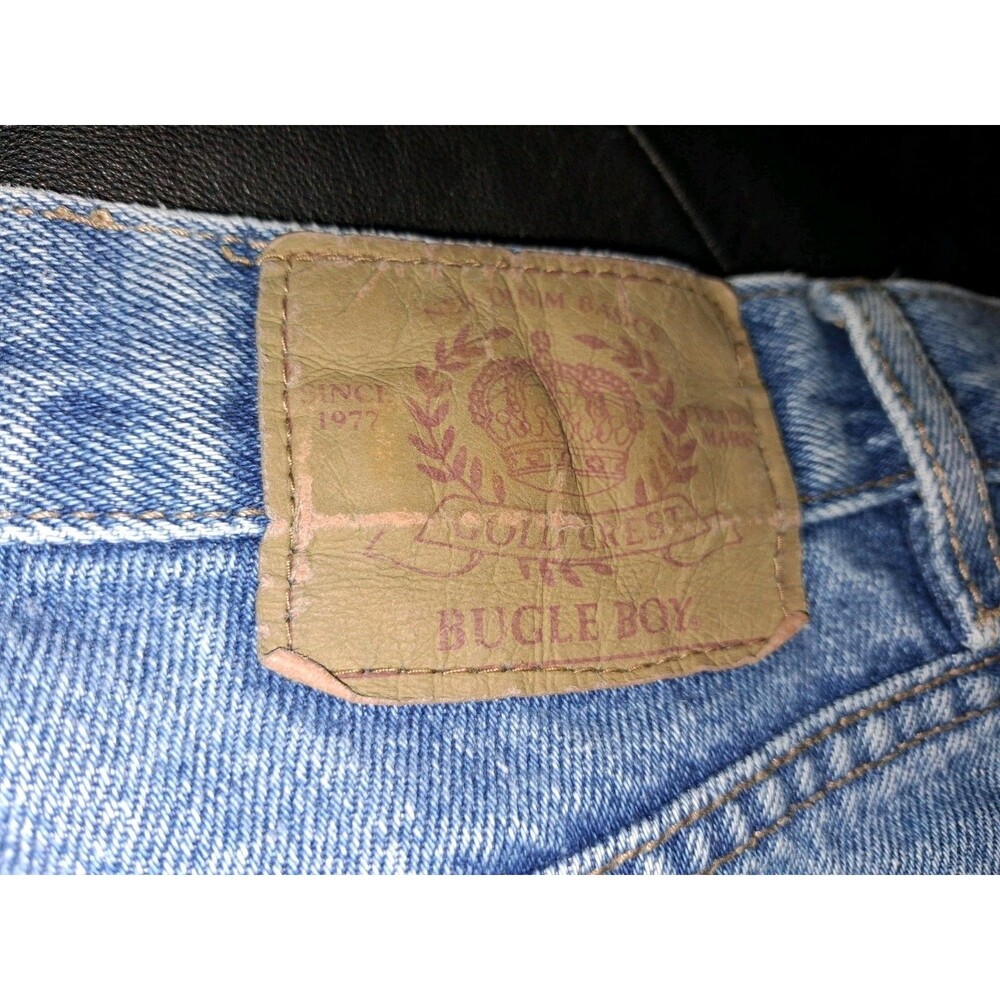 Vintage 90s Bugle Boy Gold Crest Jeans Mens 36x32 Pleated Baggy Denim Y2K